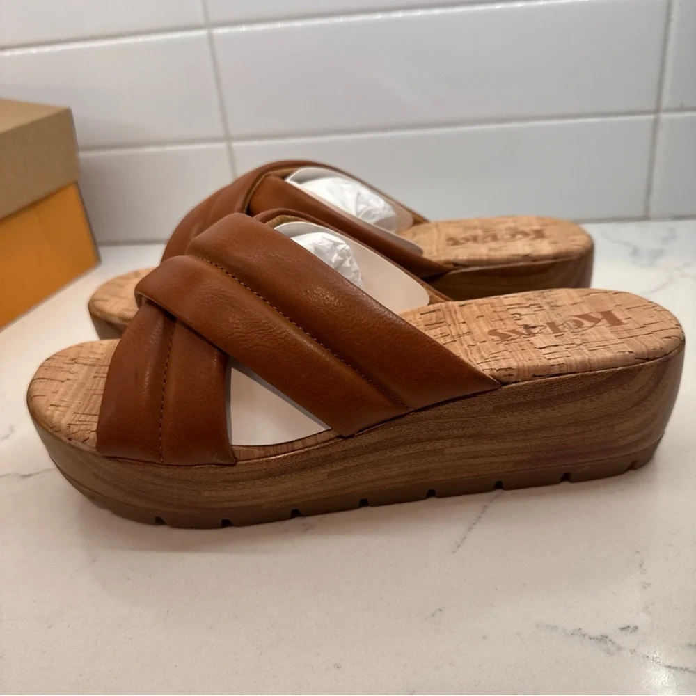 New Korks Faithe Tan Women's Wedge heel Sandals - Picture 6 of 15